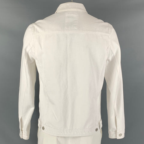 DISTRIKT NORREBRO  Size L White Cotton Denim Jacket