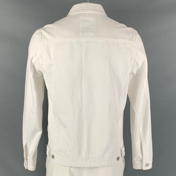 DISTRIKT NORREBRO  Size L White Cotton Denim Jacket