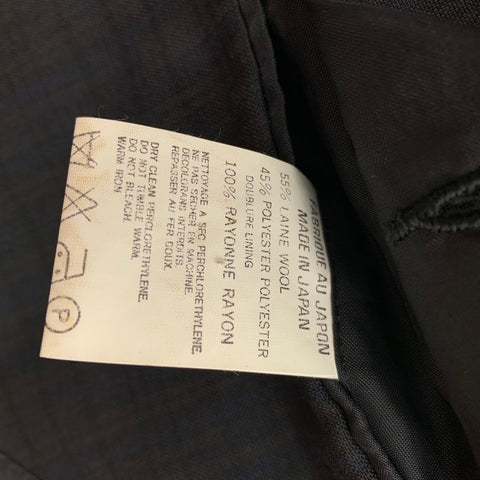 Y's by YOHJI YAMAMOTO Size M Black Brown Checkered Notch Lapel Sport Coat