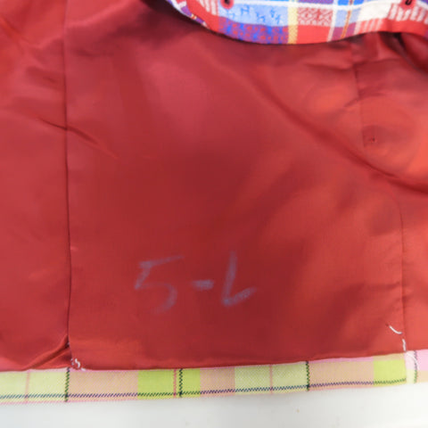 COMME des GARCONS HOMME PLUS M Blue Red Pink & Green Mixed Plaid Wool Sport Coat