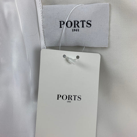 PORTS 1961 Size 0 Cream Wool Satin Trim Tuxedo Blazer