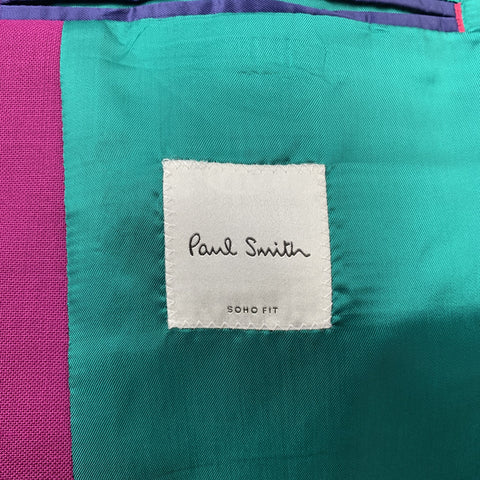 PAUL SMITH Taille 46 Manteau de sport à revers cranté en laine framboise