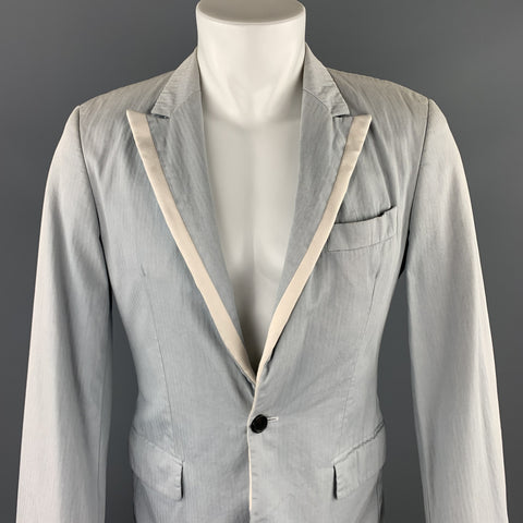 DIRK SCHONBERGER Size 36 Gray Cotton Peak Lapel Sport Coat