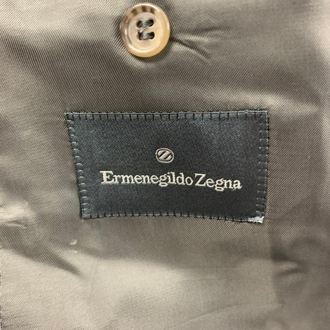ERMENEGILDO ZEGNA Size 46 Grey Window Pane Wool Single Breasted Sport Coat