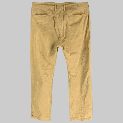 KAPITAL Size XL Khaki Cotton Wide Leg Casual Pants
