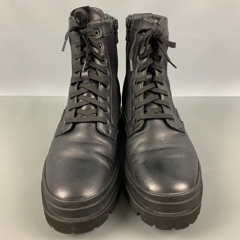 VINCE -Raider- Talla 9 Botas con cremallera de cuero de tejidos mixtos negros