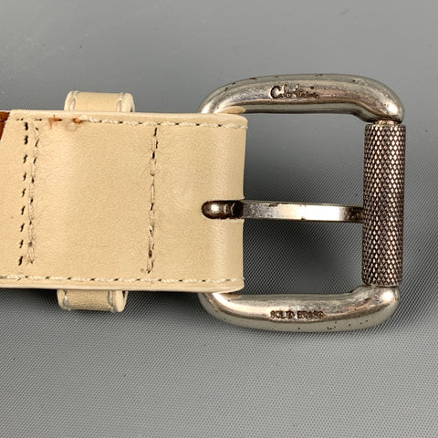 COLE HAAN Size 28 Cream Leather Belt