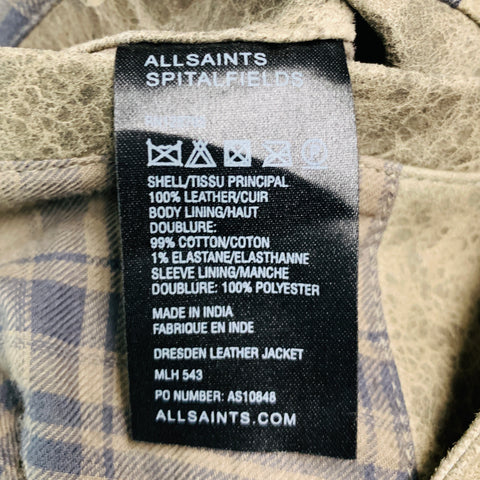 ALLSAINTS Size L Grey Suede Zip Snaps Jacket