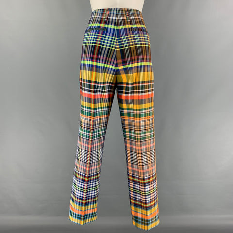 DRIES VAN NOTEN Pantalon habillé en jacquard de coton polyester multicolore taille 8