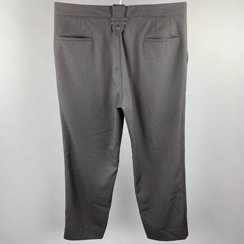 JOHN BARRITT Size 36 Black Wool Button Fly Dress Pants