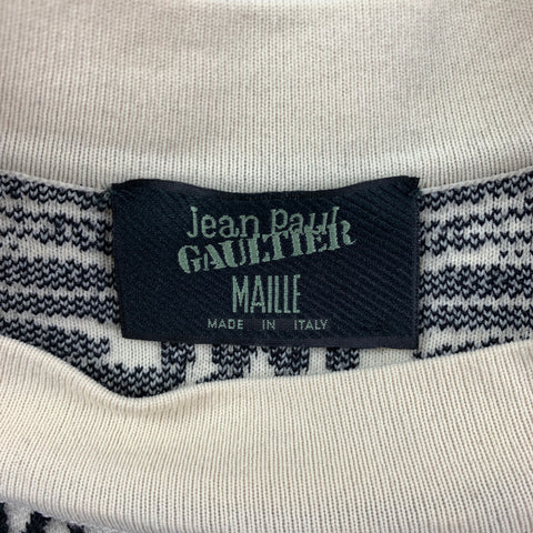 Vintage 1990's JEAN PAUL GAULTIER Size M Black Beige Tattoo Wool / Polyamide Pullover