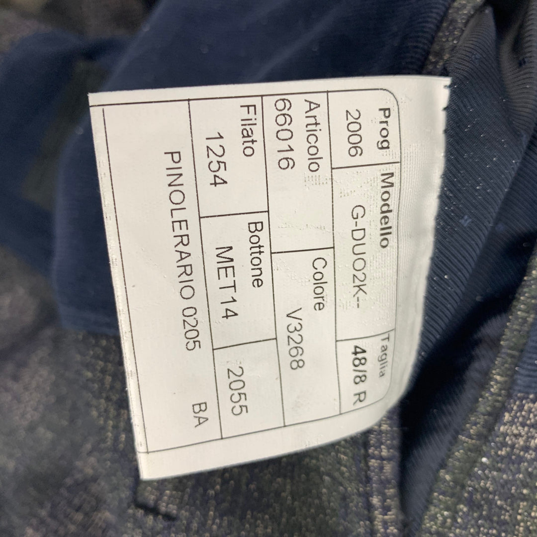PINOLERARIO Size 38 Charcoal Linen Cotton Notch Lapel Sport Coat