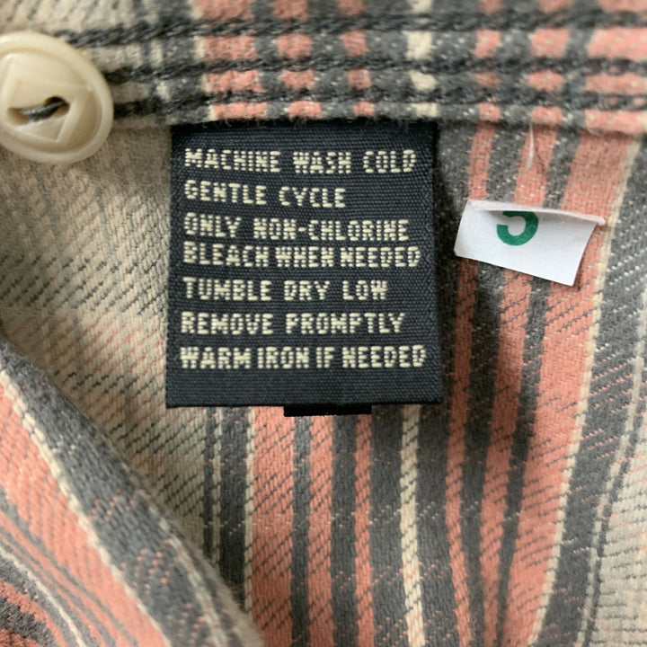 RRL by RALPH LAUREN Size S Pink Beige Cotton Plaid Blouse