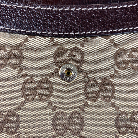 GUCCI Walet Cuero de lona con monograma marrón beige