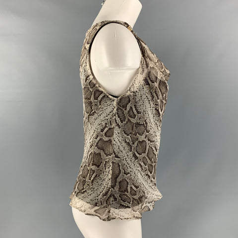FERAUD Size 6 Gray Silk Snakeskin Camisole Dress Top