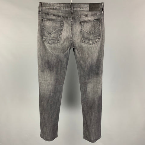 HUDSON Size 32 Gray Wash Cotton Straight Jeans