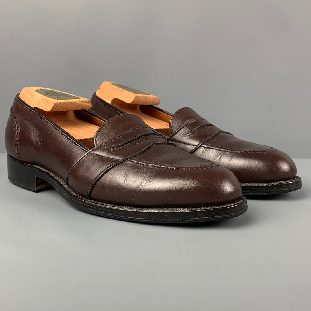 ALDEN Size 7 Brown Leather Penny Loafers