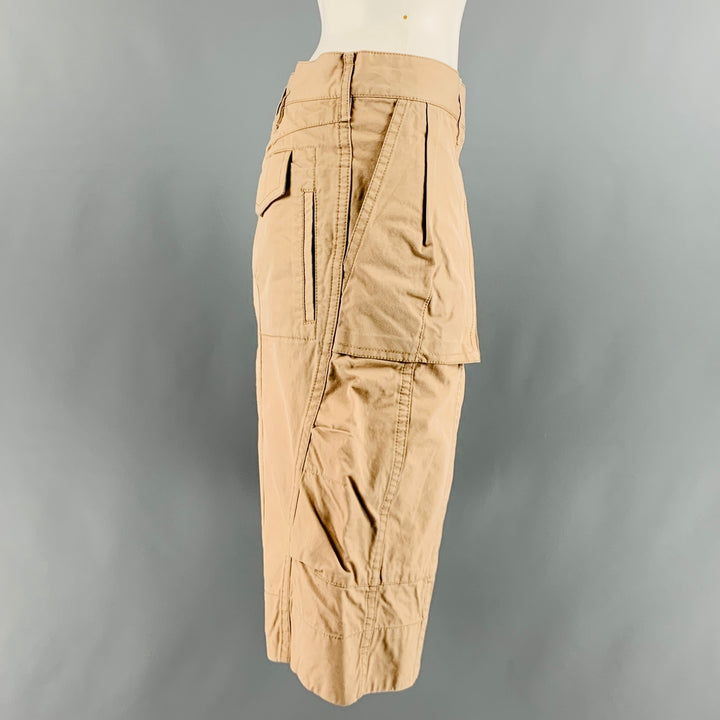 MARC JACOBS Size 10 Khaki Cotton Oversized Shorts