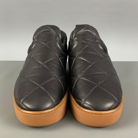 BOTTEGA VENETA The QUILT Size 9.5 Black Quilted Leather Slide Loafers