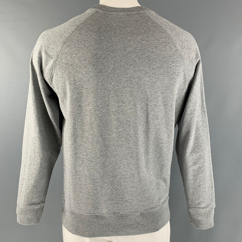 MAISON KITSUNE Size L Grey Logo Cotton Crew-Neck Sweatshirt