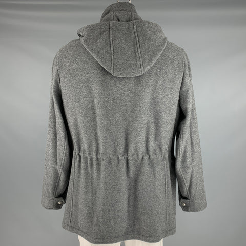 BRUNELLO CUCINELLI Size 46 Grey Cashmere Zip Snaps Jacket
