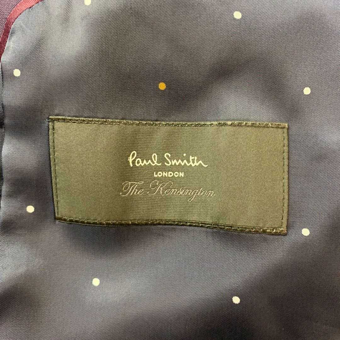 PAUL SMITH Size 40 Regular Eggplant Wool / Mohair Notch Lapel Suit