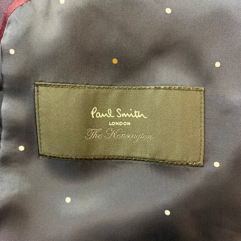 PAUL SMITH Taille 40 Costume à revers cranté en laine / mohair aubergine régulier