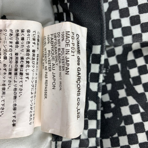 COMME des GARCONS HOMME PLUS Size S Black & White Checkered Skull Polyester Capri Casual Pants
