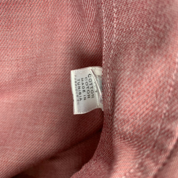 ARMANI COLLEZIONI Taille L Chemise à manches longues boutonnée en coton chiné rouge