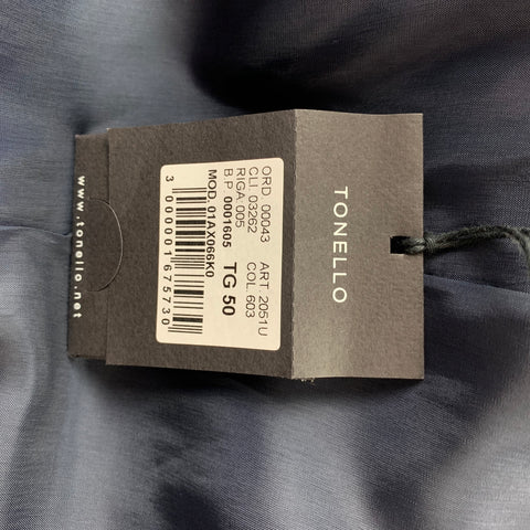 TONELLO Size 40 Teal Wool Blend Peak Lapel Sport Coat