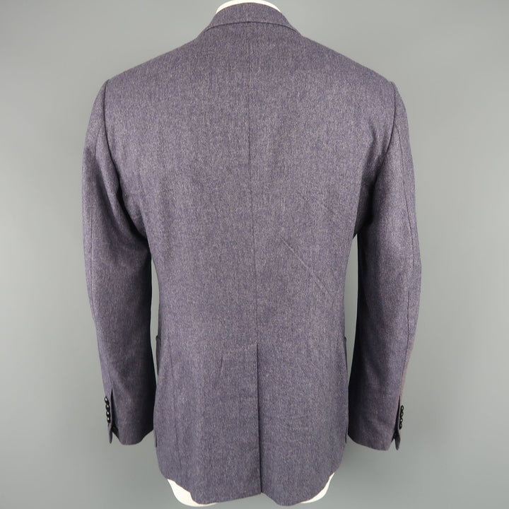 TOM FORD 46 Long Light Purple Herringbone Wool / Cashmere Notch Lapel Sport Coat