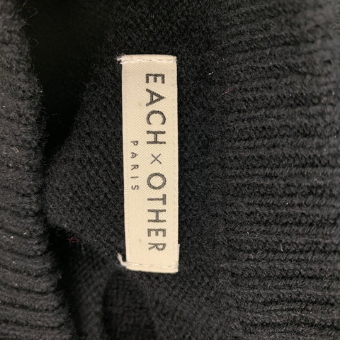 EACH X OTHER Size S Black Merino Wool Distressed Crew-Neck Sweater