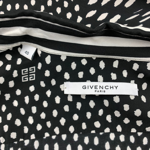 GIVENCHY F/W 19 Size M Black & White Mixed Print Viscose Button Up Long Sleeve Shirt