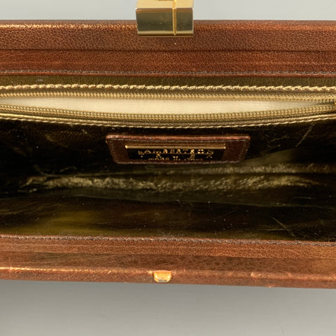 LAMBERTSON TRUEX Brown Leather Clutch Handbag