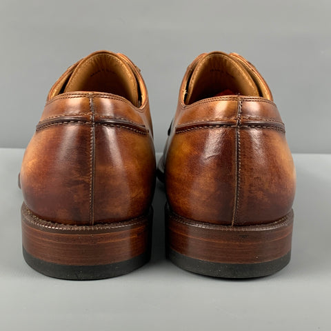 MAGNANNI Size 10.5 Brown Burnished Leather Lace Up Canela Shoes