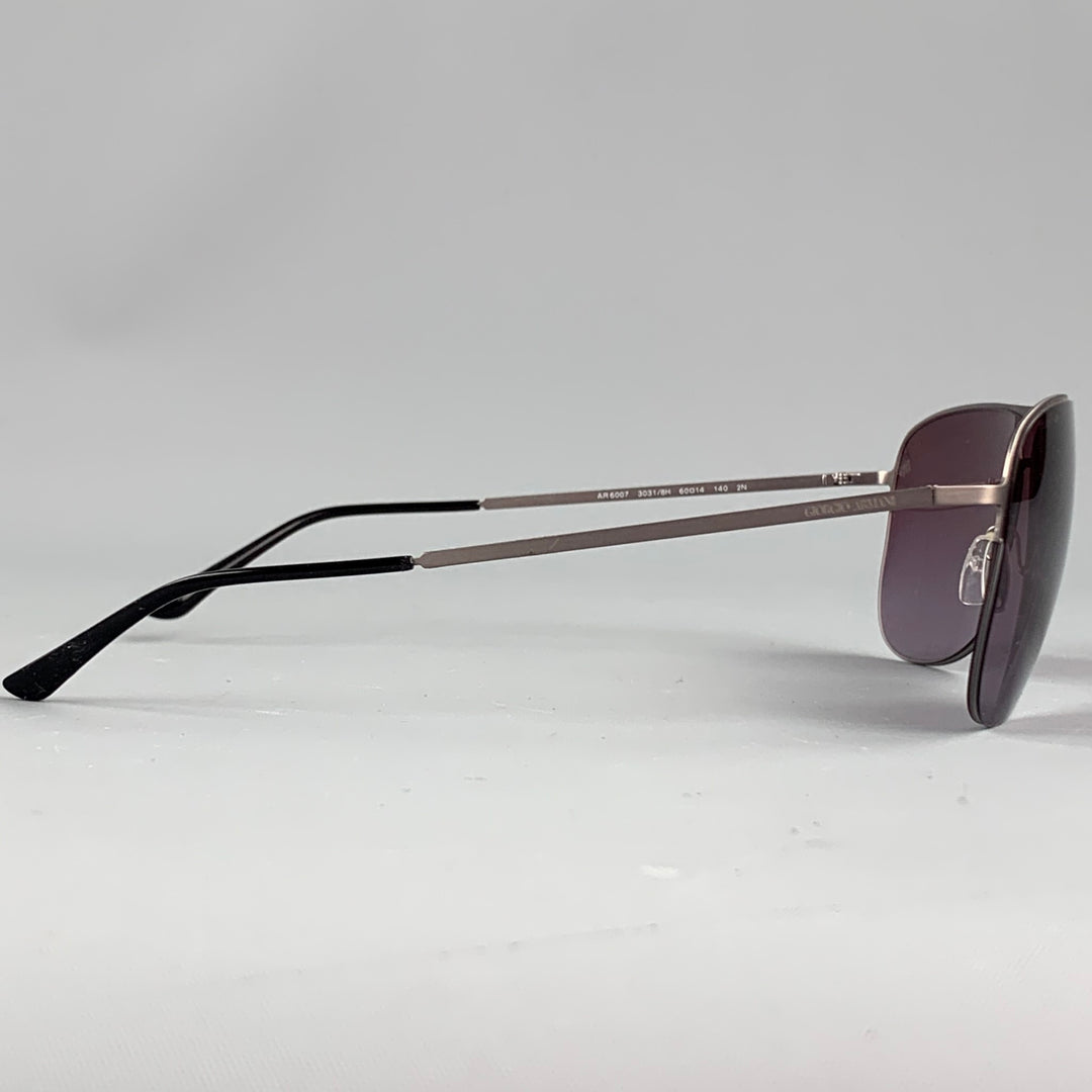 GIORGIO ARMANI Grey Metal Aviator Sunglasses