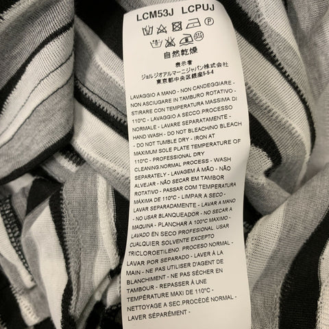 ARMANI COLLEZIONI Taille L T-shirt Gris, Noir &amp; Blanc Motif Polyester &amp; Viscose