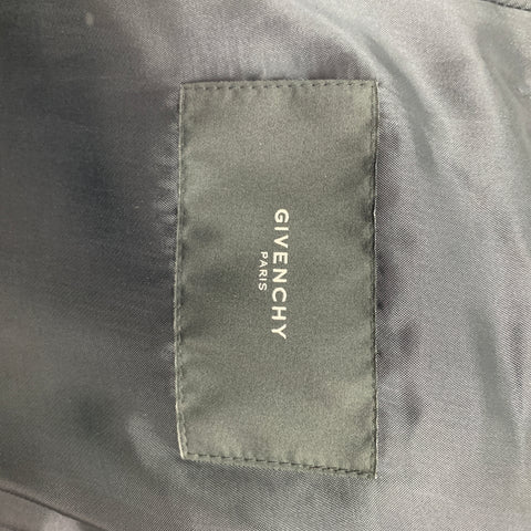 GIVENCHY Size 42 Black Wool Blend Notch Lapel Coat