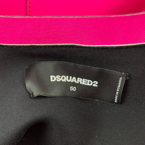 DSQUARED2 S/S 15 Size 40 Hot Pink Leather Zip Up Jacket