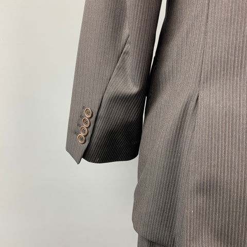 TED BAKER Size 40 Regular Charcoal Stripe Notch Lapel Suit