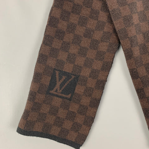 LOUIS VUITTON Brown Beige Damier Scarf