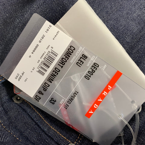 PRADA Size 33 Blue Cotton Slim Button Fly Jeans