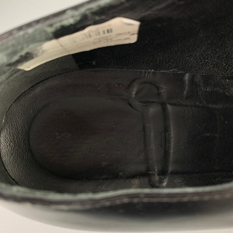 MARNI Size 11 Black Leather Cap Toe Lace Up Shoes