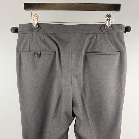 PHINEAS COLE Size 32 Charcoal Solid Wool Zip Fly Dress Pants