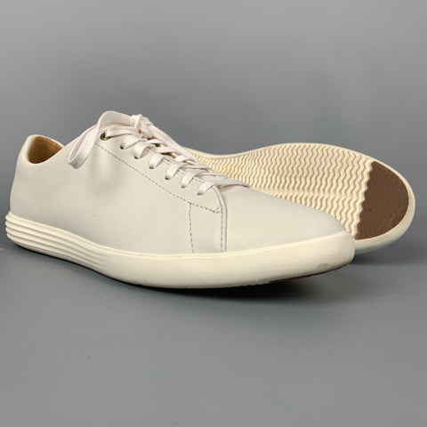 COLE HAAN Size 7.5 Light Gray Leather Low Top Sneakers