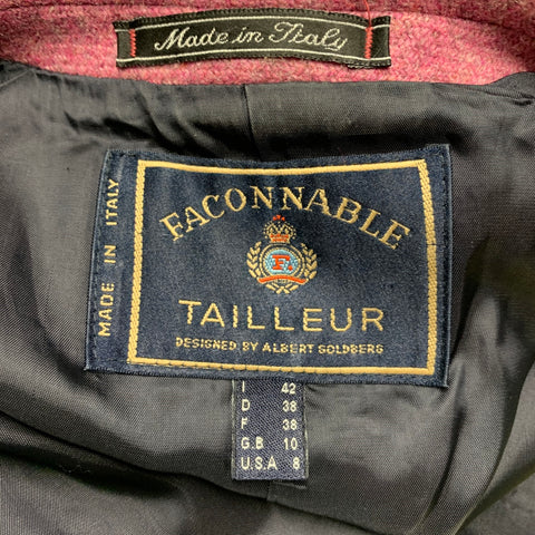 FACONNABLE Size 8 Purple Raspberry Wool Single Breasted Jacket