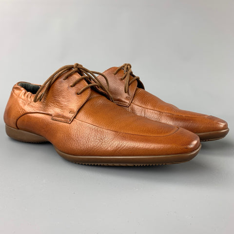 PAUL SMITH Size 9 Tan Suede Square Toe Lace Up Shoes
