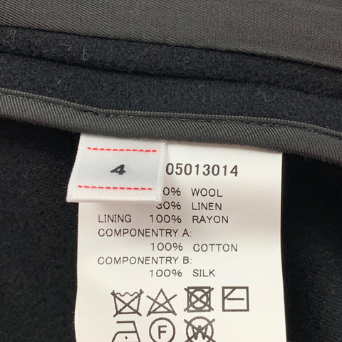 VISVIM Abrigo deportivo con solapa de muesca de lino y lana negro talla L