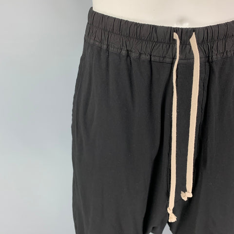 RICK OWENS DRKSHDW Size S Black Cotton Drawstring Drop-Crotch Shorts
