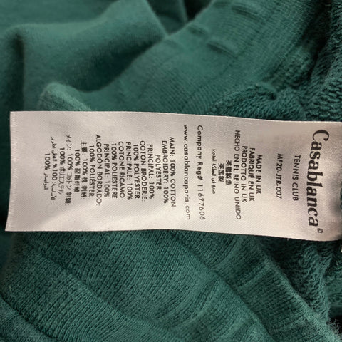 CASABLANCA Size XS Green Embroidery Cotton Sweatpants